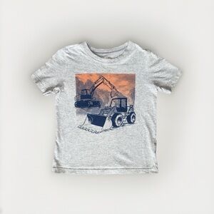 OshKosh Originals Toddler Boys 5T Construction Trucks Gray Graphic T-Shirts